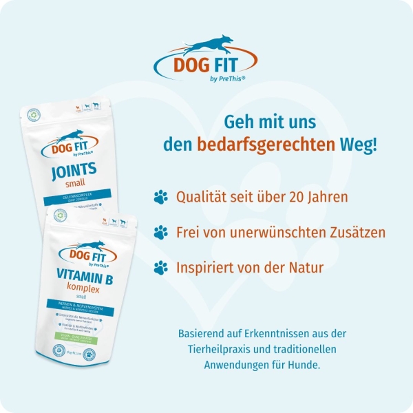 DOG FIT by PreThis® JOINTS und VITAMIN B small ist frei von Zusätzen