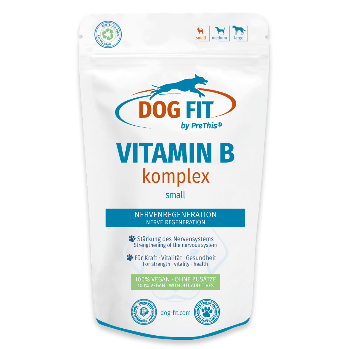 DOG FIT Vitamin-B Komplex für Hunde | Unterstützung für das Nervensystem | 60 Kapseln by PreThis®