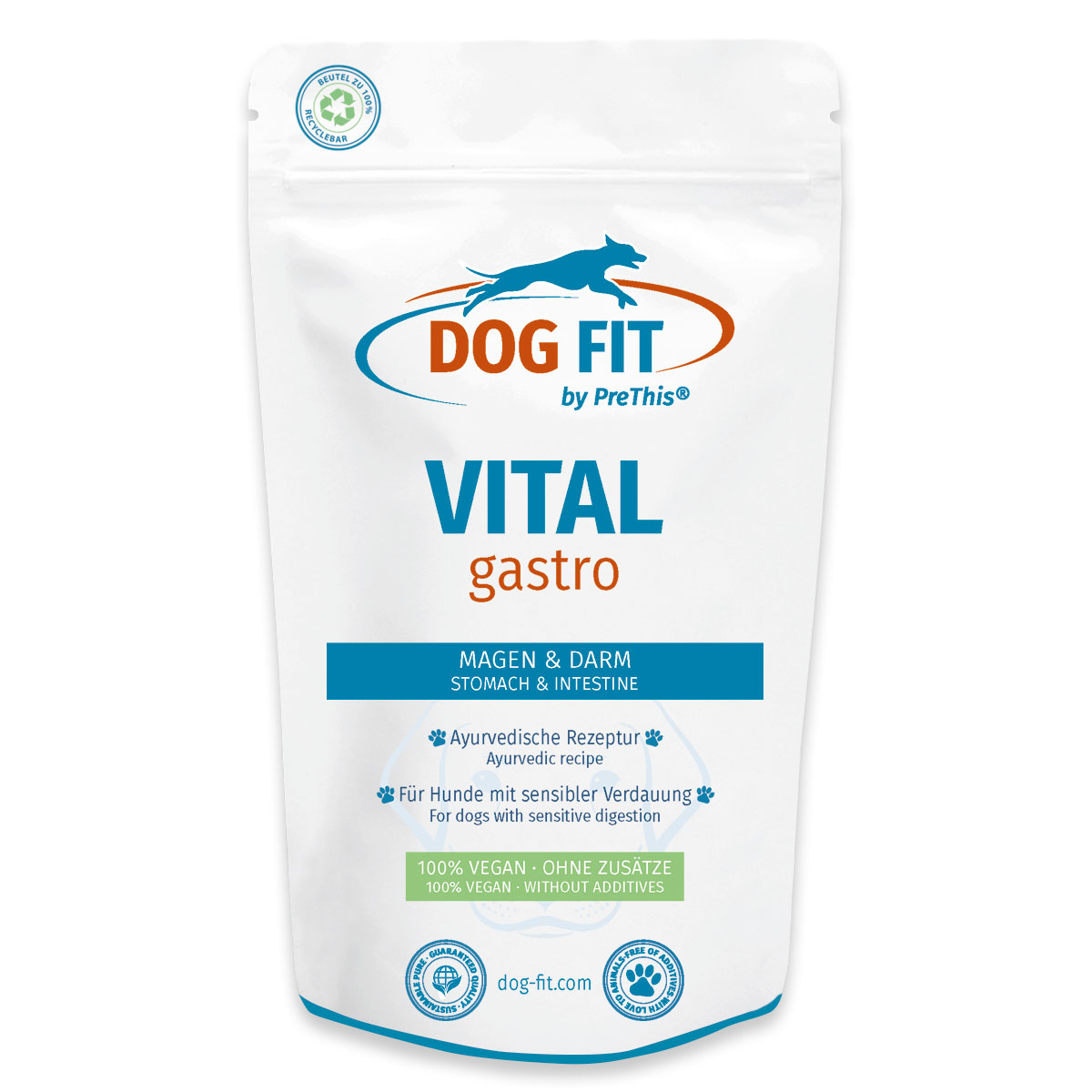 DOG FIT by PreThis® VITAL gastro » Magen-Darm-Kur für Hunde » Ayurvedische Rezeptur | Präbiotisch & 100 % vegan | Frei von Zusätzen