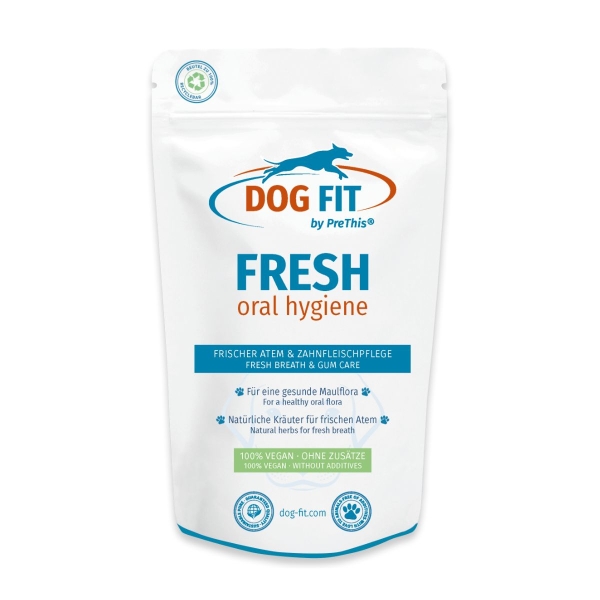 DOG FIT by PreThis® FRESH bei Mundgeruch und Zahnfleischentzündungen bei Hunden